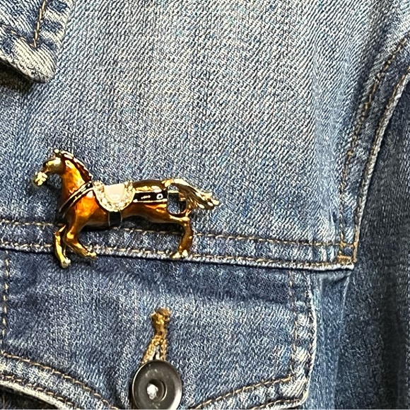 Vintage-Court Brown Horse Brooch, Pin, Purse Charm - Picture 3 of 4